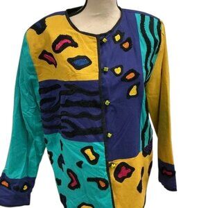 Alex Kim Colorblock Jacket | Abstract Art Print | Large